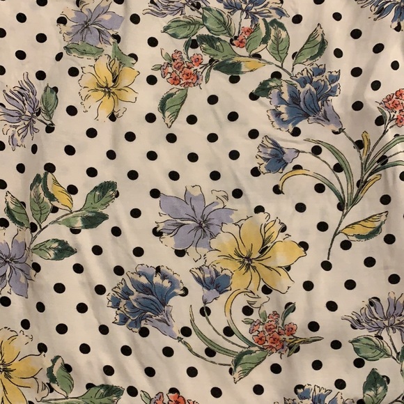 Anthro dRA Los Angelos White Polka Dot Floral Shirt - Picture 7 of 13